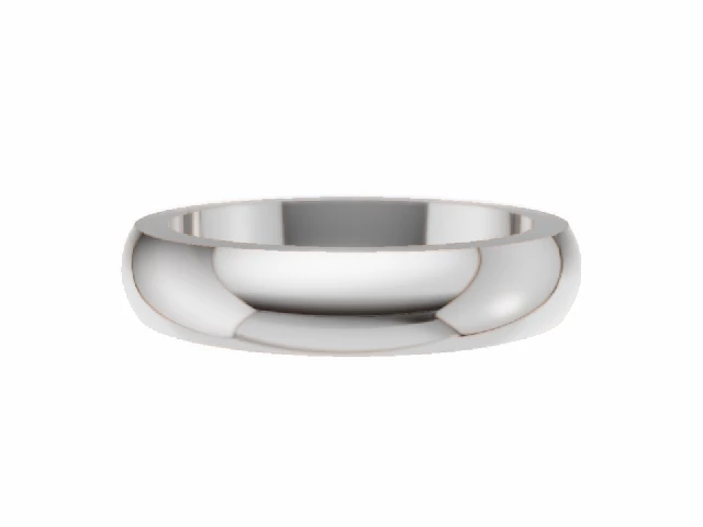 PREMIERE 4.0mm.  Wide  Plain Polish Wedding Ring 100% Recycled, Hallmarked 18ct. White Gold