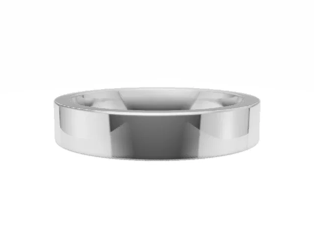 <strong>LUXURY</strong><br />4.0mm.  Wide <br />Plain Polish Wedding Ring<br /> <br />100% Recycled, Hallmarked 18ct. White Gold