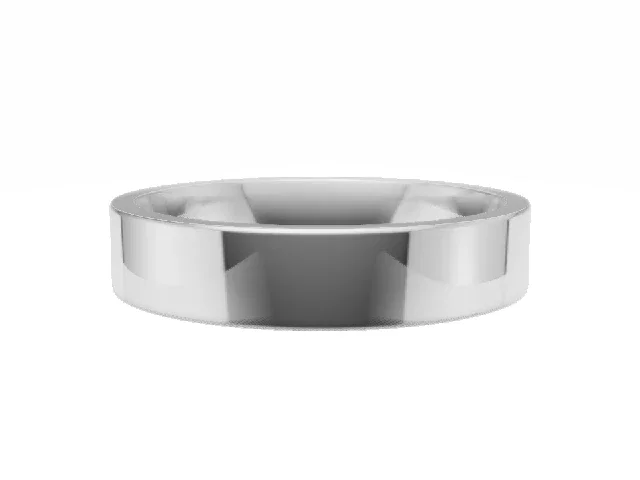 <strong>BUDGET</strong><br />4.0mm.  Wide <br />Plain Polish Wedding Ring<br /> <br />100% Recycled, Hallmarked 18ct. White Gold
