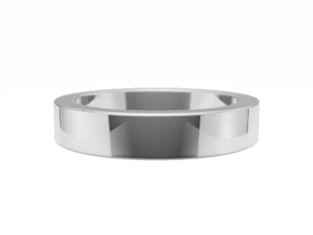 <strong>PREMIERE</strong><br />4.0mm.  Wide <br />Plain Polish Wedding Ring<br /> <br />100% Recycled, Hallmarked 18ct. White Gold
