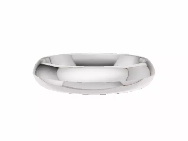 BUDGET 4.0mm.  Wide  Plain Polish Knife-Edge Wedding Ring   100% Recycled, Hallmarked 18ct. White Gold