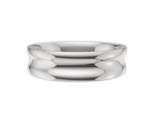 BUDGET 5.0mm.  Wide  Plain Polish Concave Wedding Ring   100% Recycled, Hallmarked 18ct. White Gold