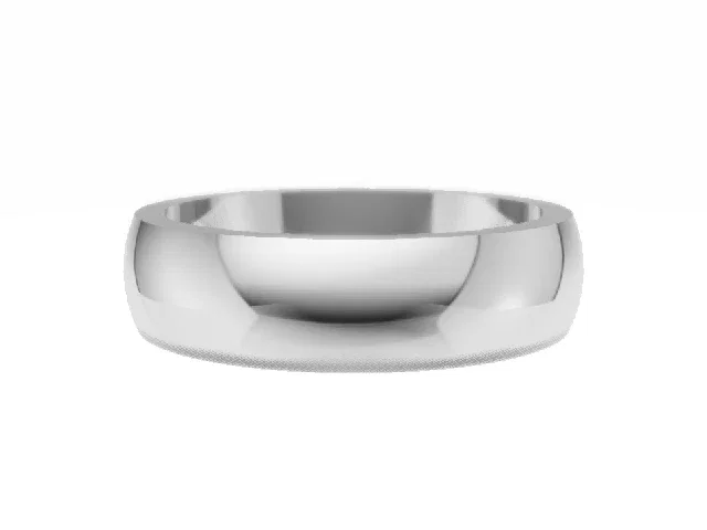 <strong>LUXURY</strong><br />5.0mm.  Wide <br />Plain Polish Wedding Ring<br /> <br />100% Recycled, Hallmarked Platinum