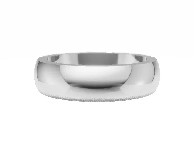 <strong>PREMIERE</strong><br />5.0mm.  Wide <br />Plain Polish Wedding Ring<br /> <br />100% Recycled, Hallmarked Platinum