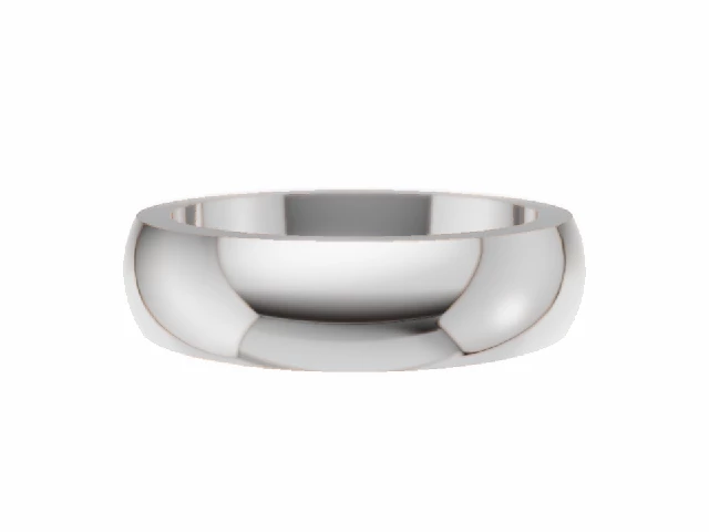 PREMIERE 5.0mm.  Wide  Plain Polish Wedding Ring 100% Recycled, Hallmarked 18ct. White Gold