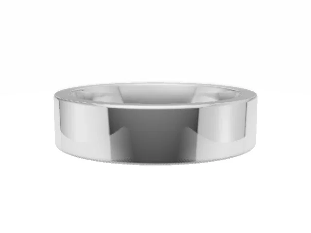 <strong>LUXURY</strong><br />5.0mm.  Wide <br />Plain Polish Wedding Ring<br /> <br />100% Recycled, Hallmarked 18ct. White Gold