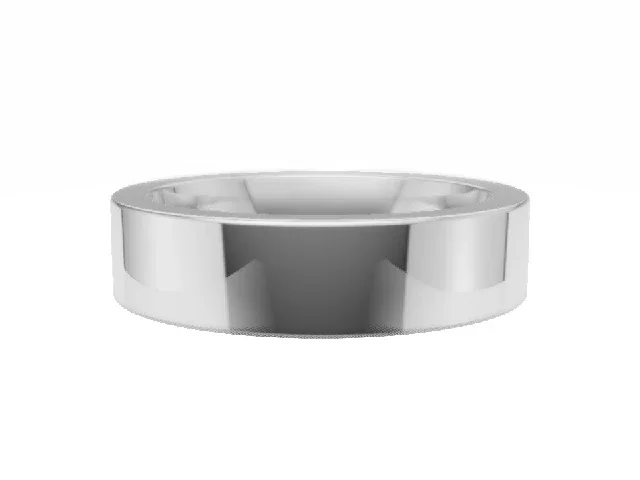 <strong>PREMIERE</strong><br />5.0mm.  Wide <br />Plain Polish Wedding Ring<br /> <br />100% Recycled, Hallmarked 18ct. White Gold