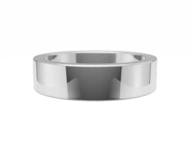 <strong>LUXURY</strong><br />5.0mm.  Wide <br />Plain Polish Wedding Ring<br /> <br />100% Recycled, Hallmarked 18ct. White Gold
