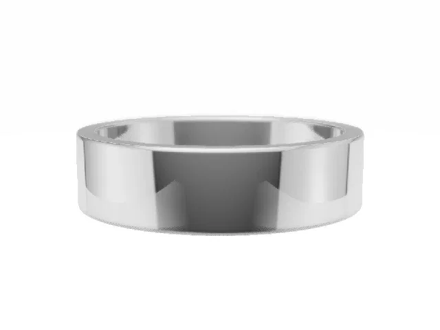 <strong>BUDGET</strong><br />5.0mm.  Wide <br />Plain Polish Wedding Ring<br /> <br />100% Recycled, Hallmarked 18ct. White Gold