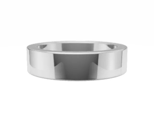 <strong>PREMIERE</strong><br />5.0mm.  Wide <br />Plain Polish Wedding Ring<br /> <br />100% Recycled, Hallmarked 18ct. White Gold