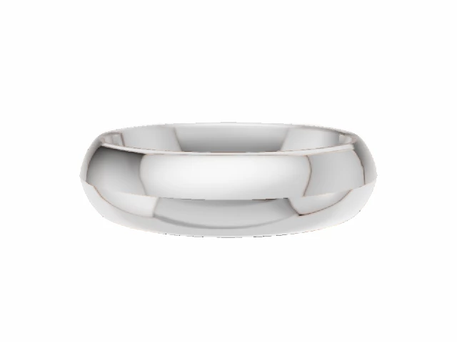 LUXURY 5.0mm.  Wide  Plain Polish Knife-Edge Wedding Ring   100% Recycled, Hallmarked 18ct. White Gold