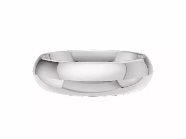 BUDGET 5.0mm.  Wide  Plain Polish Knife-Edge Wedding Ring   100% Recycled, Hallmarked 18ct. White Gold