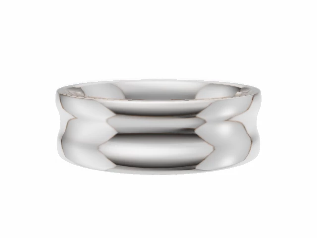 BUDGET 6.0mm.  Wide  Plain Polish Concave Wedding Ring   100% Recycled, Hallmarked 18ct. White Gold