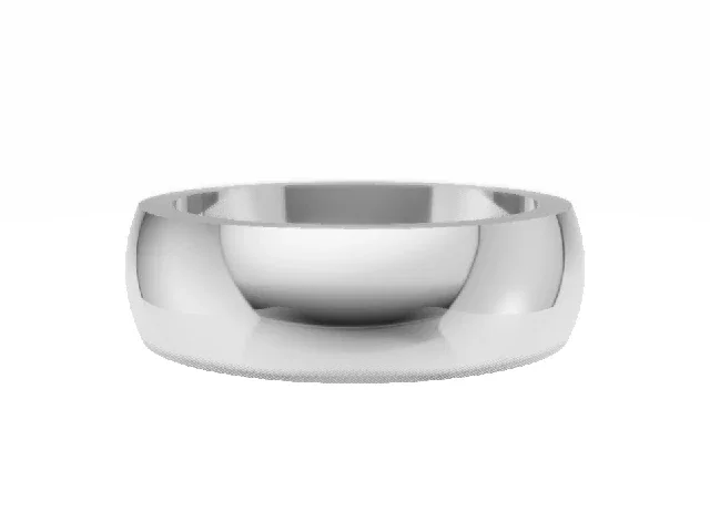 <strong>PREMIERE</strong><br />6.0mm.  Wide <br />Plain Polish Wedding Ring<br /> <br />100% Recycled, Hallmarked Platinum