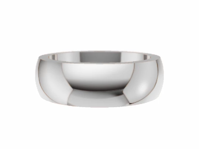 PREMIERE 6.0mm.  Wide  Plain Polish Wedding Ring 100% Recycled, Hallmarked 18ct. White Gold