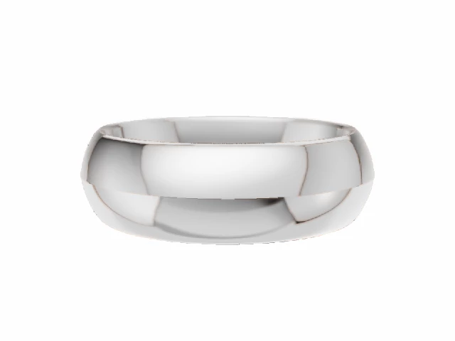 LUXURY 6.0mm.  Wide  Plain Polish Knife-Edge Wedding Ring   100% Recycled, Hallmarked 18ct. White Gold