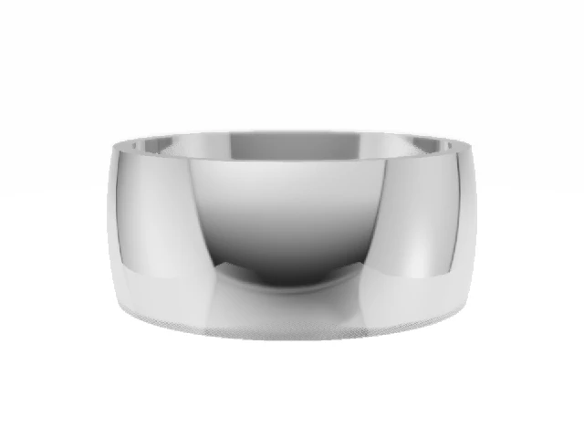 BUDGET 8.0mm.  Wide  Plain Polish Wedding Ring 100% Recycled, Hallmarked 18ct. White Gold