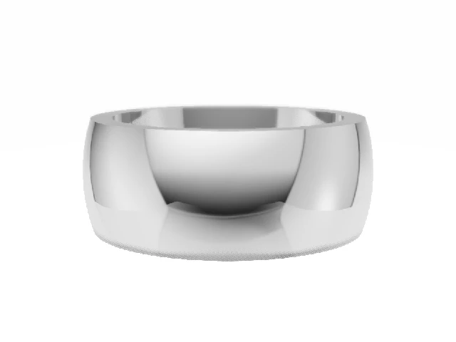 PREMIERE 8.0mm.  Wide  Plain Polish Wedding Ring 100% Recycled, Hallmarked 18ct. White Gold