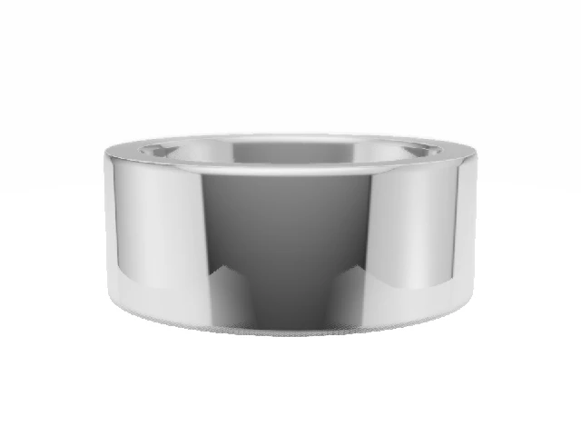 PREMIERE 8.0mm.  Wide  Plain Polish Wedding Ring   100% Recycled, Hallmarked 18ct. White Gold