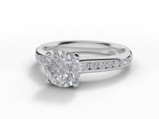Diamond-Set Band Engagement Ring Channel-Set Diamond Band Certified Round Brilliant-Cut Diamond 100% Recycled, Hallmarked Platinum