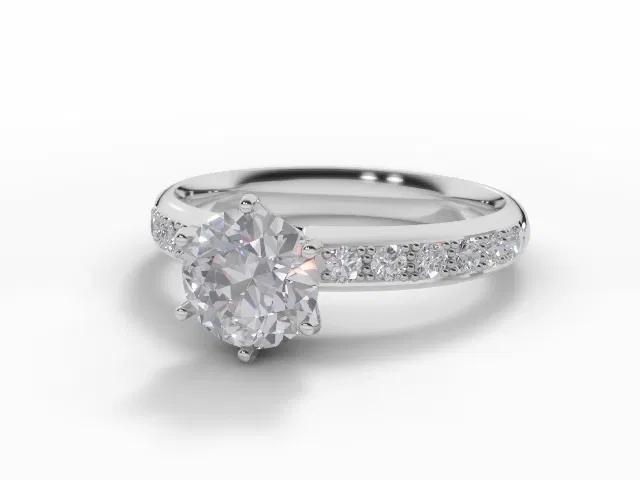 Diamond-Set Band Engagement Ring<br />Grain-Set Diamond Band<br/>Certified Round Brilliant-Cut Diamond<br />100% Recycled, Hallmarked Platinum Diamond-Set Band Engagement Ring<br />Grain-Set Diamond Band<br/>Certified Round Brilliant-Cut Diamond<br />100% Recycled, Hallmarked Platinum