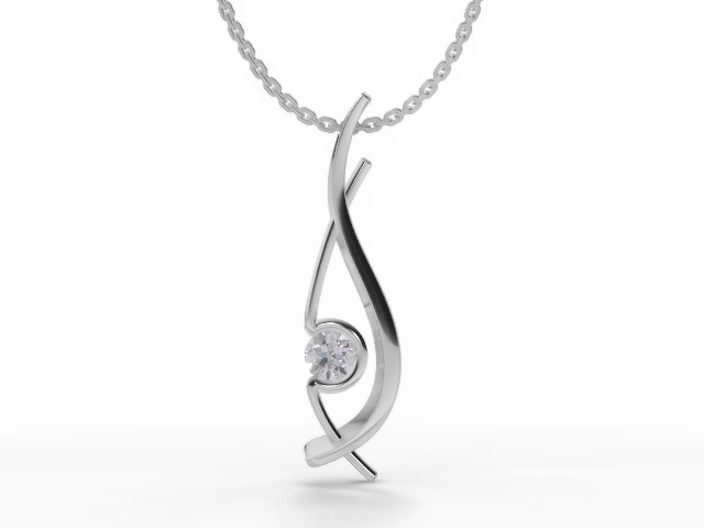 Designer Diamond Pendant Round Brilliant-Cut Diamonds 100% Recycled, Hallmarked Platinum