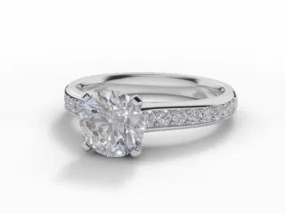 Diamond-Set Band Engagement Ring Grain-Set Diamond Band Certified Round Brilliant-Cut Diamond 100% Recycled, Hallmarked 18ct. White Gold