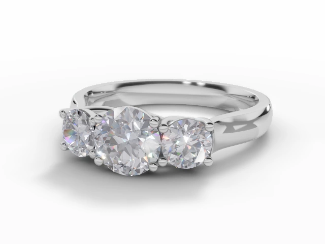 14k Solid White Gold 3-Stone Diamond Engagement Ring – Round Ideal Cut, D Color, FL Clarity – Made In USA By White Star Jewels