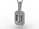 HaloCertified  Emerald-Cut Diamond100% Recycled, Hallmarked 18ct. White Gold