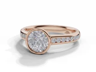 Diamond-Set Band Engagement Ring Channel-Set Diamond Band Certified Round Brilliant-Cut Diamond 100% Recycled, Hallmarked 18ct. Rose Gold