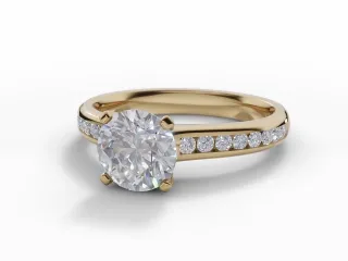 Diamond-Set Band Engagement Ring Channel-Set Diamond Band Certified Round Brilliant-Cut Diamond 100% Recycled, Hallmarked 18ct. Yellow Gold