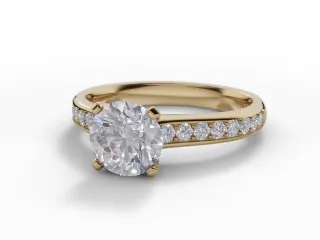 Diamond-Set Band Engagement Ring Grain-Set Diamond Band Certified Round Brilliant-Cut Diamond 100% Recycled, Hallmarked 18ct. Yellow Gold