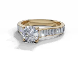 Diamond-Set Band Engagement Ring Channel-Set Diamond Band Certified Round Brilliant-Cut Diamond 100% Recycled, Hallmarked 18ct. Yellow Gold