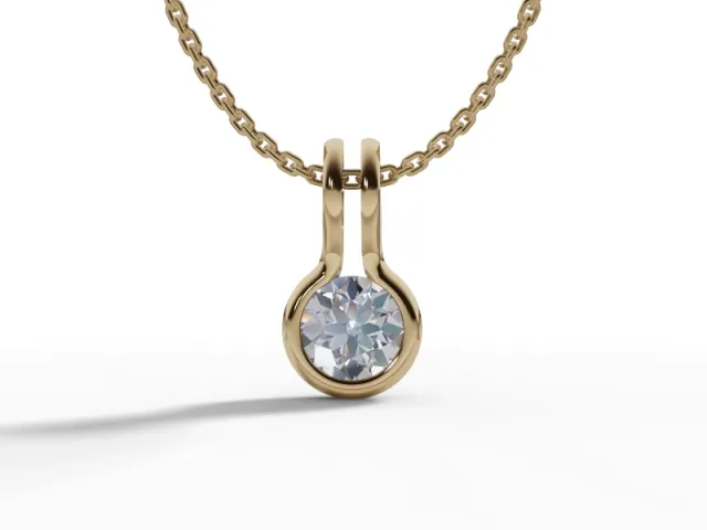 Designer Diamond Pendant Round Brilliant-Cut Diamonds 100% Recycled, Hallmarked 18ct. Yellow and White Gold