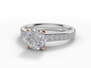 Diamond-Set Band Engagement Ring Grain-Set Diamond Band Certified Round Brilliant-Cut Diamond 100% Recycled, Hallmarked 18ct. White and Rose Gold