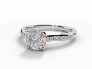 Diamond-Set Band Engagement Ring Channel-Set Diamond Band Certified Round Brilliant-Cut Diamond 100% Recycled, Hallmarked 18ct. White and Rose Gold
