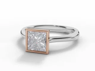 Diamond Solitaire Engagement Ring Plain Polish Band Certified Princess-Cut Diamond 100% Recycled, Hallmarked Platinum