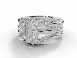 Diamond Jacket Engagement Ring Diamond-Set Bands Certified Oval-Cut Diamond 100% Recycled, Hallmarked 18ct. White Gold