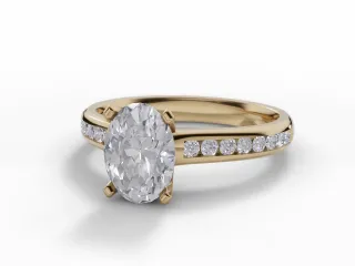 Diamond-Set Band Engagement Ring Channel-Set Diamond Band Certified Oval-Cut Diamond 100% Recycled, Hallmarked 18ct. Yellow Gold