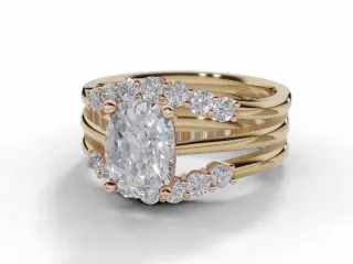 Diamond Jacket Engagement Ring Diamond-Set Bands Certified Oval-Cut Diamond 100% Recycled, Hallmarked 18ct. Yellow Gold