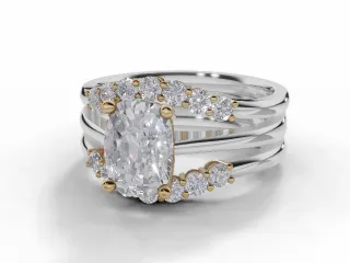 Diamond Jacket Engagement Ring Diamond-Set Bands Certified Oval-Cut Diamond 100% Recycled, Hallmarked 18ct. White Gold