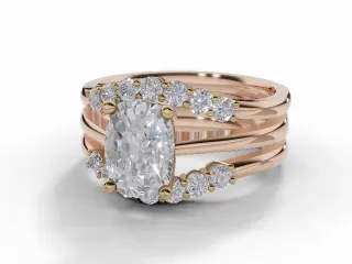 Diamond Jacket Engagement Ring Diamond-Set Bands Certified Oval-Cut Diamond 100% Recycled, Hallmarked 18ct. Rose Gold