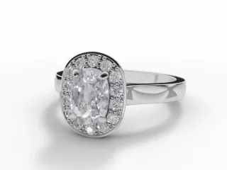 Diamond Halo Engagement Ring Plain Polish Band Certified Cushion-Cut Diamond 100% Recycled, Hallmarked Platinum