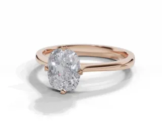 Diamond Solitaire Engagement Ring Plain Polish Band Certified Cushion-Cut Diamond 100% Recycled, Hallmarked 18ct. Rose Gold