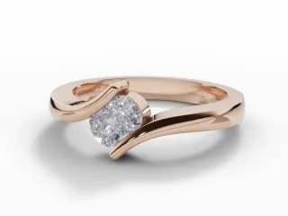 Diamond Solitaire Engagement Ring Diamond-Set Band Certified Cushion-Cut Diamond 100% Recycled, Hallmarked 18ct. Rose Gold