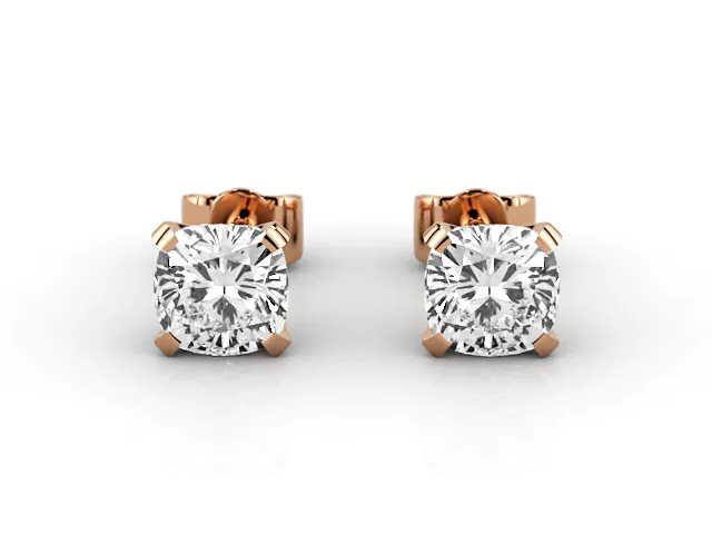 4-Claw Earrings<br />Certified Cushion-Cut Diamonds<br />100% Recycled, Hallmarked 18ct. Rose Gold 4-Claw Earrings<br />Certified Cushion-Cut Diamonds<br />100% Recycled, Hallmarked 18ct. Rose Gold
