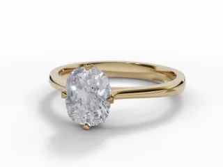 Diamond Solitaire Engagement Ring Plain Polish Band Certified Cushion-Cut Diamond 100% Recycled, Hallmarked 18ct. Yellow Gold