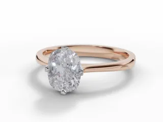 Diamond Solitaire Engagement Ring Plain Polish Band Certified Cushion-Cut Diamond 100% Recycled, Hallmarked 18ct. Rose Gold