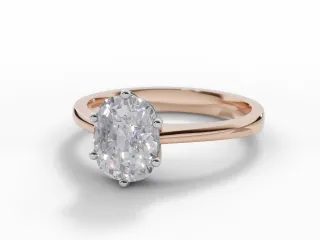 Diamond Solitaire Engagement Ring Plain Polish Band Certified Cushion-Cut Diamond 100% Recycled, Hallmarked 18ct. Rose Gold