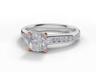 Diamond-Set Band Engagement Ring Channel-Set Diamond Band Certified Cushion-Cut Diamond 100% Recycled, Hallmarked Platinum